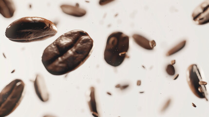 Transparent PNG chocolate coffee bean background mockup spices powder white clear cut out food...