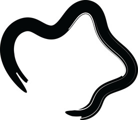 Black wiggly squiggly hand drawn brushstroke line illustration