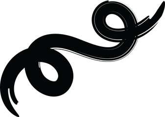 Obraz premium Black wiggly squiggly hand drawn brushstroke line illustration