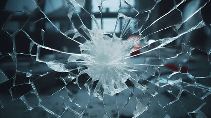 Broken scattered glass broken illustration crack explosion, debris destruction