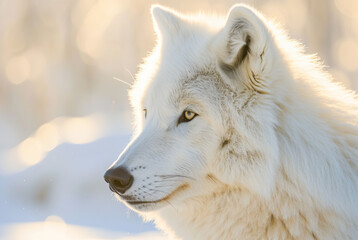 Arctic Wolf Canis lupus arctos in the snow, World Wildlife Day, March