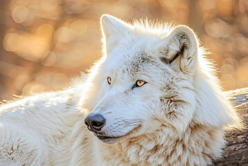 Obraz premium Arctic Wolf Canis lupus arctos, World Wildlife Day, March