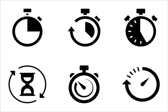 Countdown Icon set. symbol for mobile concept and web design. vector illustration on white background