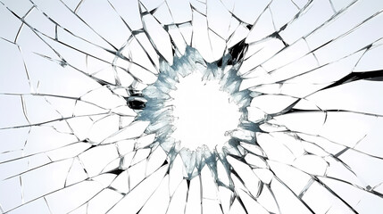 Obraz premium Broken scattered glass broken illustration crack explosion, debris destruction