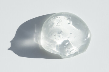 cosmetic smears cream gel texture on a light background