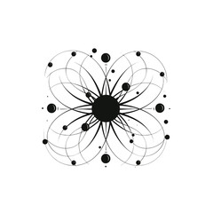 Black simple abstract electricity logo element on white background Generative Ai