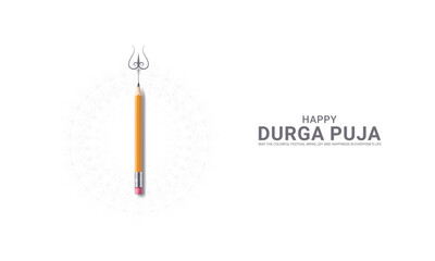 Happy Druga Puja Festival Design for banner. Druga Puja creative ads, India Festival.