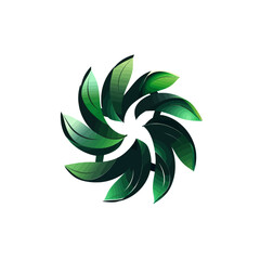 Black simple abstract green energy logo element on white background Generative Ai