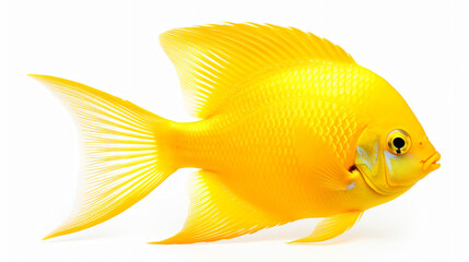 Tang yellow fish isolated on white background.