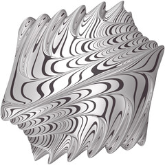black white abstract 3d shape