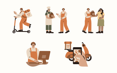 Food Delivery Vector Illustration