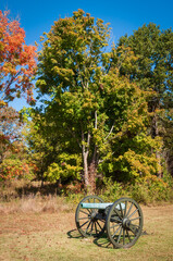 Fototapeta na wymiar Cannon at Stones River National Battlefield in Rutherford County, Tennessee