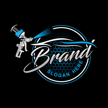 auto paint logo vector illustration template design