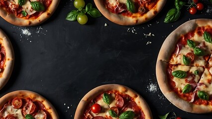 Delicious pizza, studio light, on the background