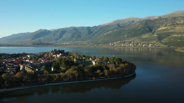 The medieval town of Ioannina in Europe, Greece, Epirus in the summer on a sunny day.