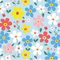 Floral spring season seamless pattern background