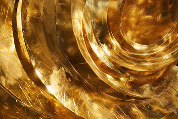 close up horizontal image of an abstract golden background Generative AI