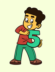 Little Boy Standing Vector Illustration