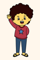 Little Boy Standing Vector Illustration