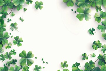 Shamrock four leaf clover banner. St. Patrick's day background - obrazy, fototapety, plakaty