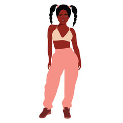 Young stylish black woman in elegant style vector