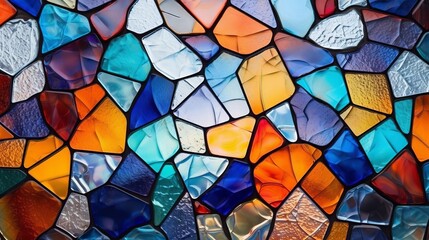 Abstract mosaic from peaces of colorful glass - obrazy, fototapety, plakaty