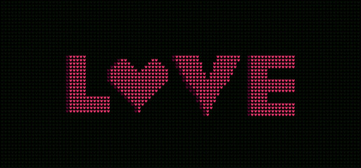 Pixel design LOVE Happy Valentine's day card, Font Type.