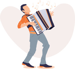 Man playing accordion 
