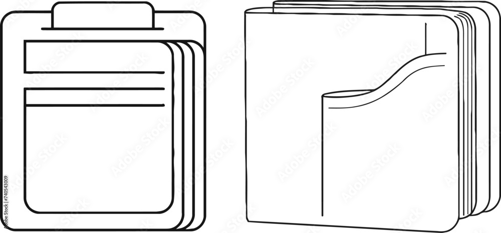 Poster folder an open icon drawn by a single line. one-line drawing