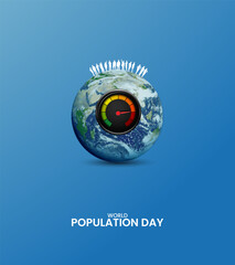 World Population Day, Population day creative concept design for banner, poster, 3D illustration.