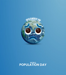 World Population Day, Population day creative concept design for banner, poster, 3D illustration.