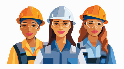 Diverse workers isolated flat cartoon people vector set. Builders and architects, repairman and engineers, women and men industrial worker in uniform. Project managers, and employees in helmets