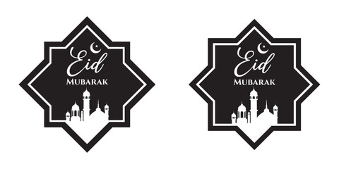 Eid mubarak square template vector design