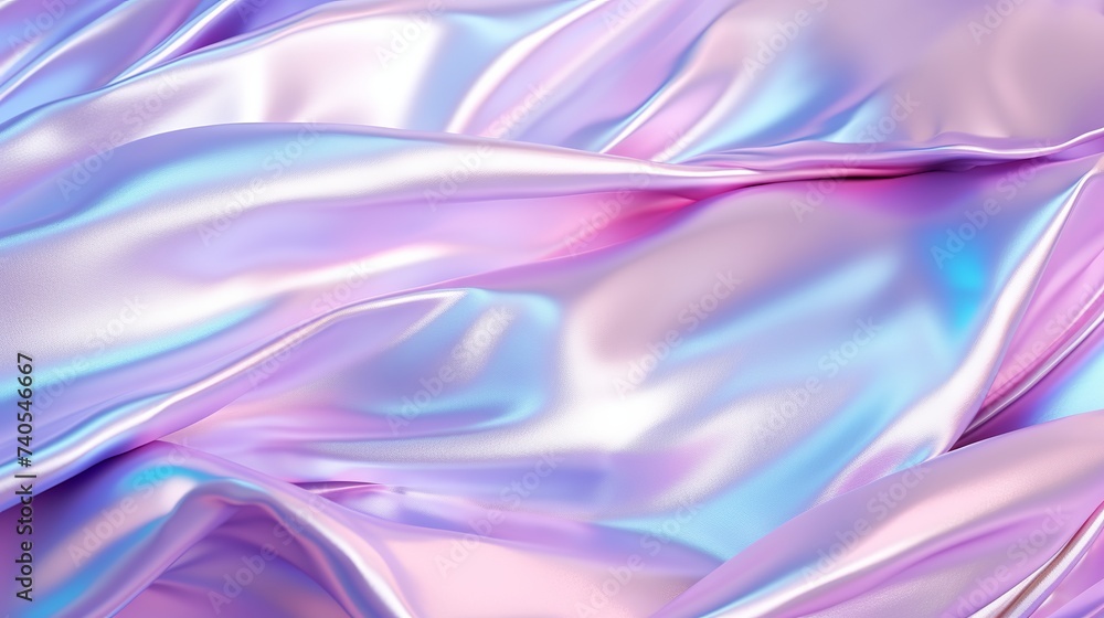 Poster holograph iridescent texture surface wrinkled foil pastel. real hologram background of wrinkled abst