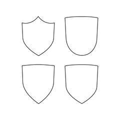 Four shields icon isolated on transparent background