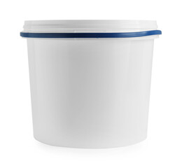 One blank plastic bucket isolated on white