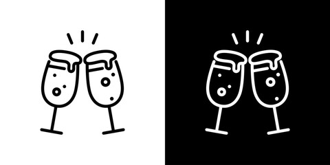 グラスビールで乾杯するアイコン © WAWAWA