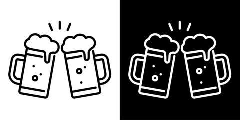 ビールジョッキで乾杯するアイコン © WAWAWA