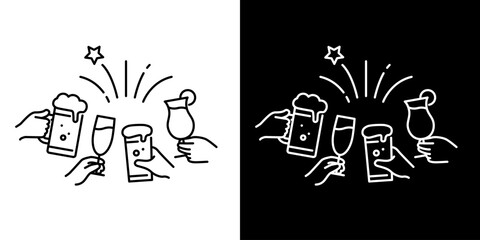 パーティで乾杯するアイコン © WAWAWA