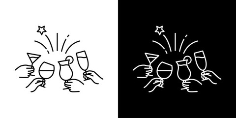 パーティで乾杯するアイコン © WAWAWA