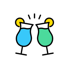 グラスで乾杯するアイコン © WAWAWA