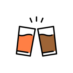 グラスで乾杯するアイコン © WAWAWA