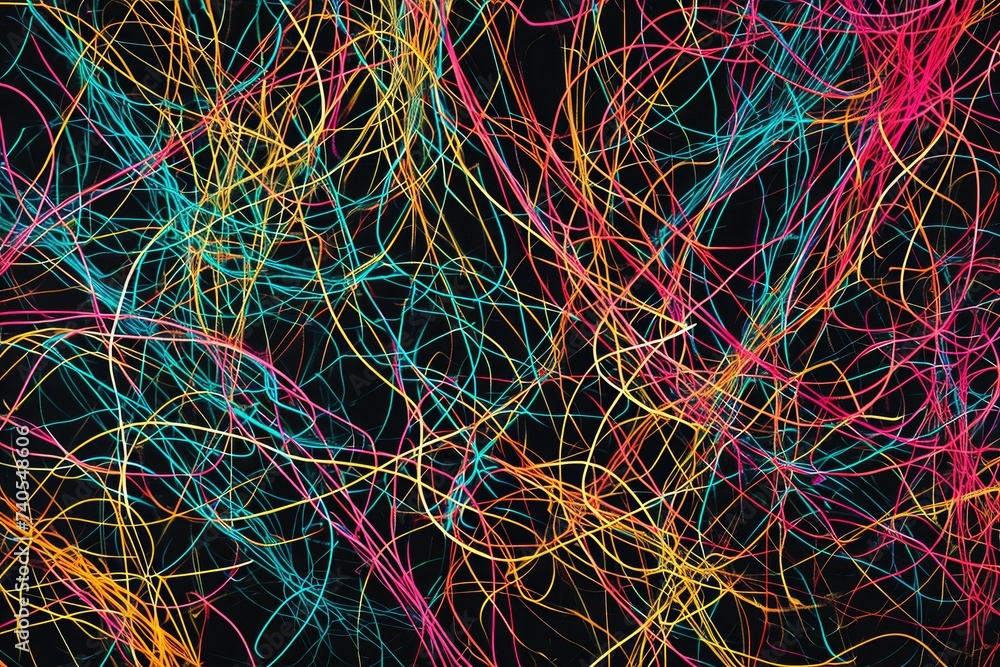Poster numerous parallel vertical lines floating in mid-air, creating an intriguing visual display, countle