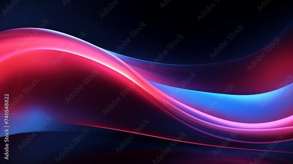 Poster neon illuminated dynamic sheets wallpaper. abstract business background
