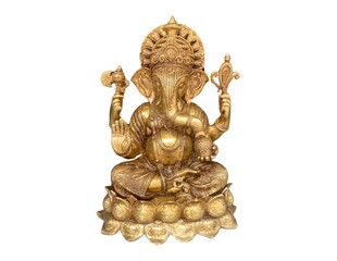 Lord Ganesh Statue Murti Hindu God on a White Background