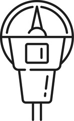 Parking meter line icon of automatic garage service, parkometer vector linear sign. Automated parking pictogram of parkometer ticket machine for parking guidance and information or PGI system app