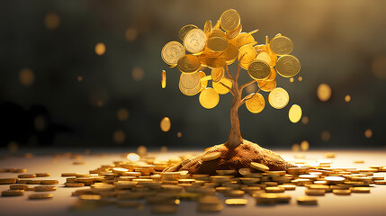 tree growing from coins