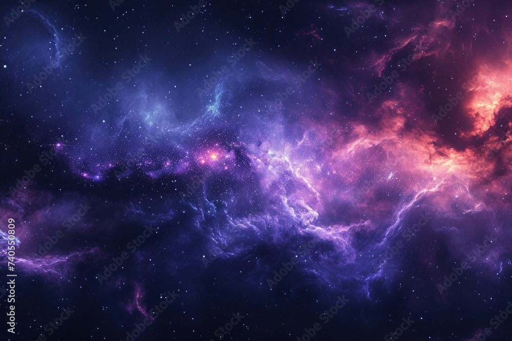 Poster a vibrant space scene featuring an array of stars shining against a backdrop of colorful clouds, daz