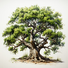 Olive tree white background