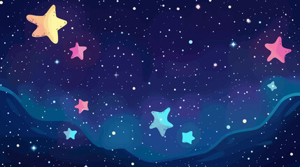 Obraz na płótnie Canvas Night Sky with Stars Illustration